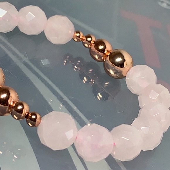 ROSE QUARTZ & HEMATITE & COPPER NATURAL BRACELET - Picture 5 of 5